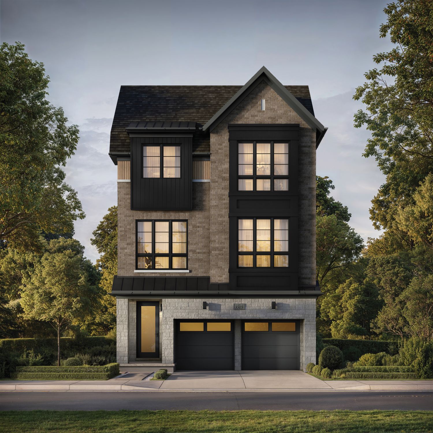 The Everleigh Elevation C, Abacot Hill Sherwood Collection 33' detached home by Hallett Homes