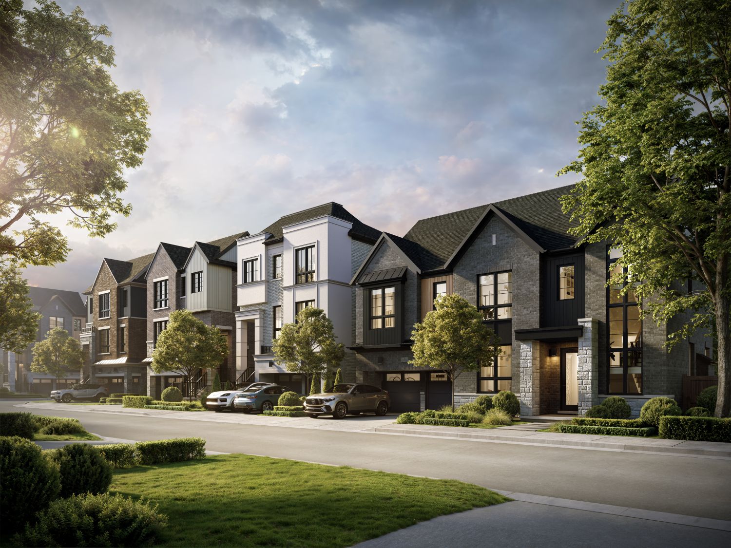 Abacot Hill Homes streetscape on Sherwood Forrest Circle, Mississauga (artist's concept)