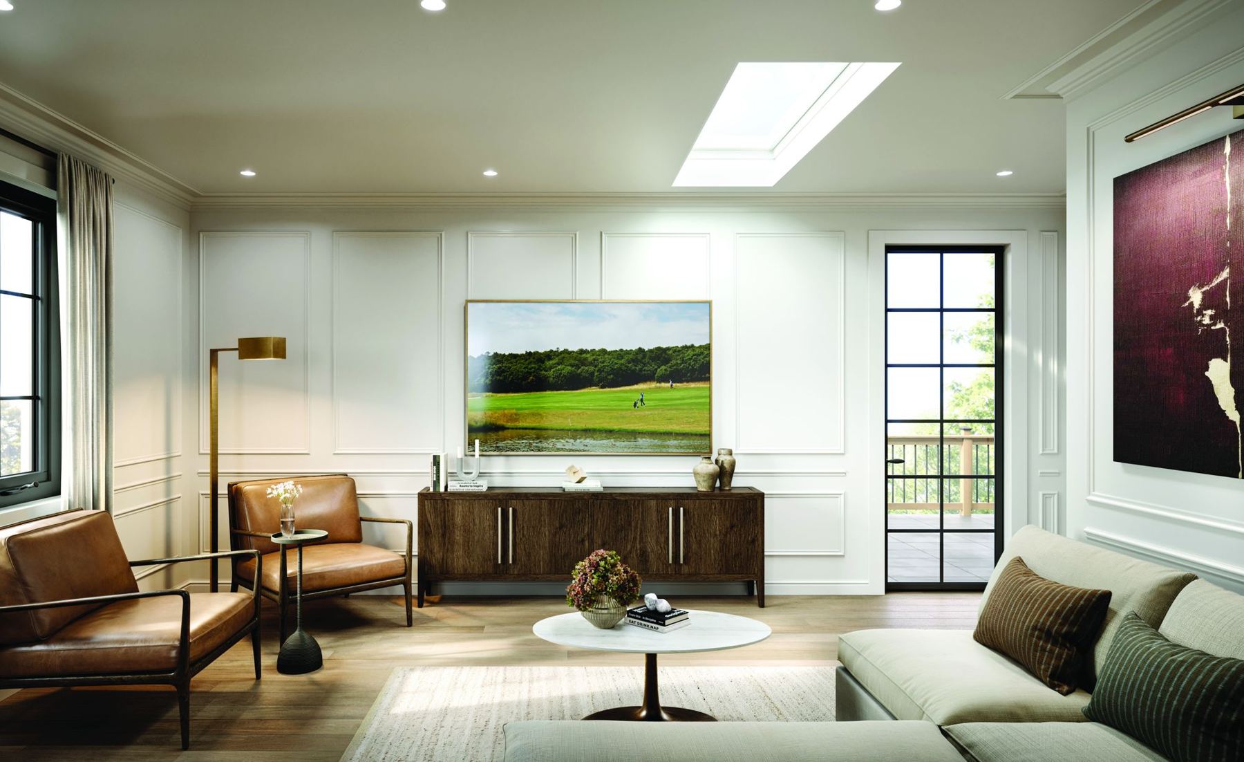 Bright living room with skylight at Abacot Hill Mississauga (artist's concept)